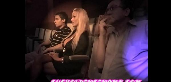 trendsSharon Pink lets strangers play under her boyfriend’s eyes - Cuckold in Cinema